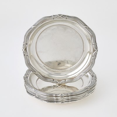 Lot 45 - Set of Six French Silver Bottle Coasters