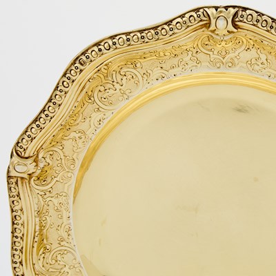 Lot 154 - Set of Twelve French Silver Gilt Lunch Plates
