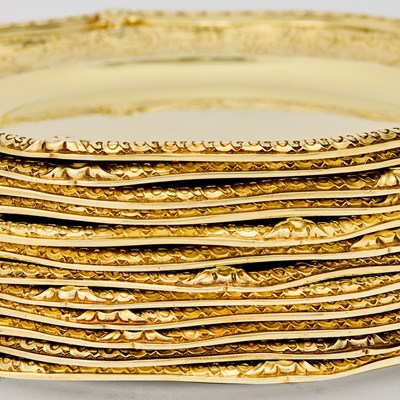 Lot 154 - Set of Twelve French Silver Gilt Lunch Plates