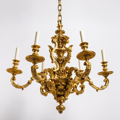 Lot Régence Style Gilt-Bronze Six-Light Chandelier