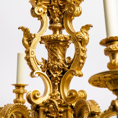 Lot 311 - Régence Style Gilt-Bronze Six-Light Chandelier