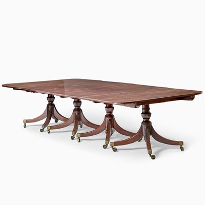 Lot 164 - George III Style Mahogany Quadruple Pedestal Dining Table