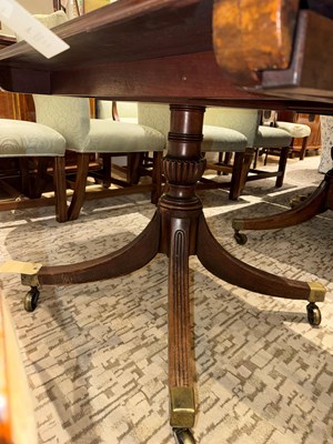 Lot 164 - George III Style Mahogany Quadruple Pedestal Dining Table