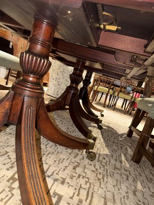 Lot 164 - George III Style Mahogany Quadruple Pedestal Dining Table