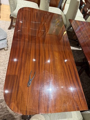 Lot 164 - George III Style Mahogany Quadruple Pedestal Dining Table