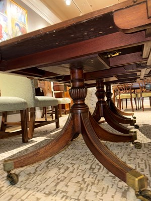 Lot 164 - George III Style Mahogany Quadruple Pedestal Dining Table