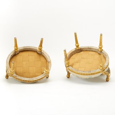 Lot 312 - Set of Six Louis XVI Carved Giltwood Fauteuils en Cabriolet