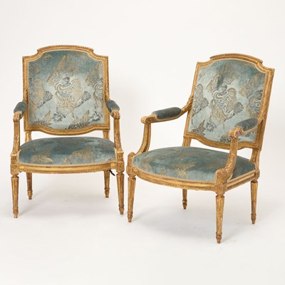 Lot 321 - Set of Four Louis XVI Carved Giltwood Fauteuils à la Reine