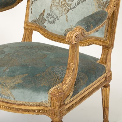 Lot 321 - Set of Four Louis XVI Carved Giltwood Fauteuils à la Reine