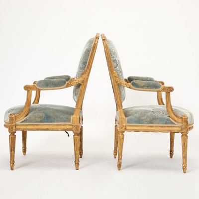 Lot 321 - Set of Four Louis XVI Carved Giltwood Fauteuils à la Reine