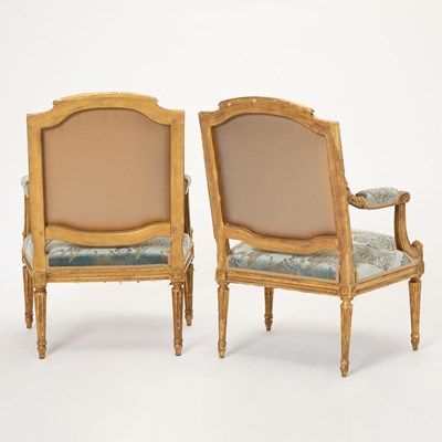 Lot 321 - Set of Four Louis XVI Carved Giltwood Fauteuils à la Reine
