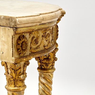 Lot 304 - Pair of Louis XVI Painted and Parcel-Gilt Console Tables