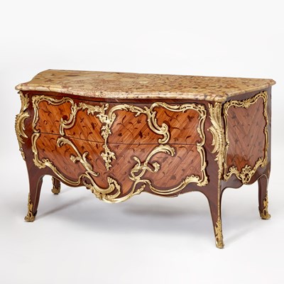 Lot Louis XV Ormolu-Mounted Tulipwood, Kingwood, Amaranth and Bois de Bout Marquetry Commode