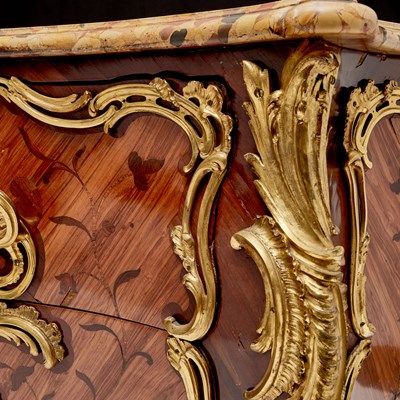 Lot 314 - Louis XV Ormolu-Mounted Tulipwood, Kingwood, Amaranth and Bois de Bout Marquetry Commode
