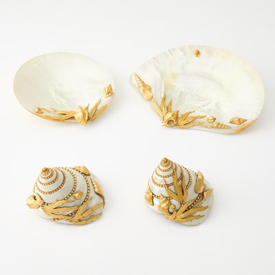 Lot 306 - Two Pairs of Fine French Gilt-Bronze Mounted Mother-of-Pearl Shells
