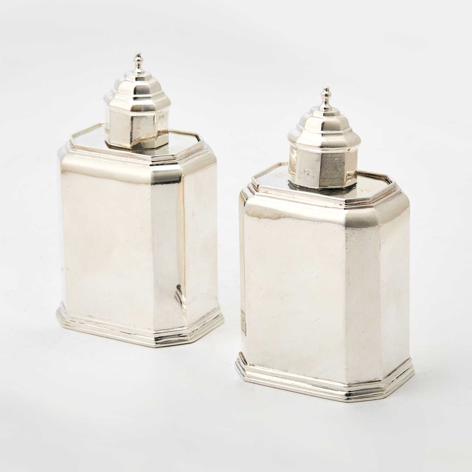 Lot 66 - Pair of Queen Anne Sterling Tea Caddies