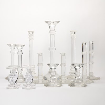 Lot 914 - Group of Glass Candle Holders