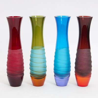 Lot 259 - Set of Four Villeroy & Boch Colored Glass Vases
