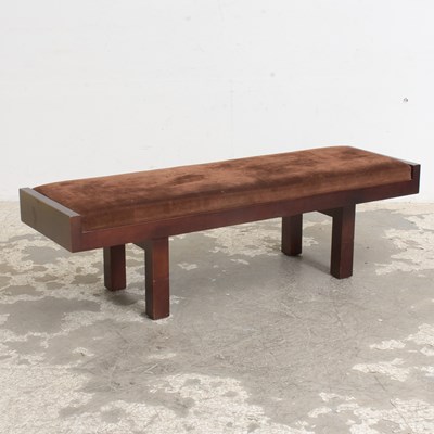 Lot 280 - Upholstered Dark-Stained Bench