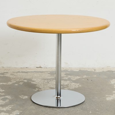 Lot 226 - Blonde Wood and Chromed Metal Dinette Table
