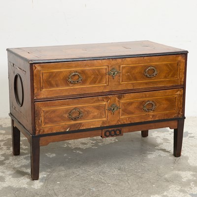 Lot 227 - Italian Walnut Parquetry Inlaid Chest of Drawers