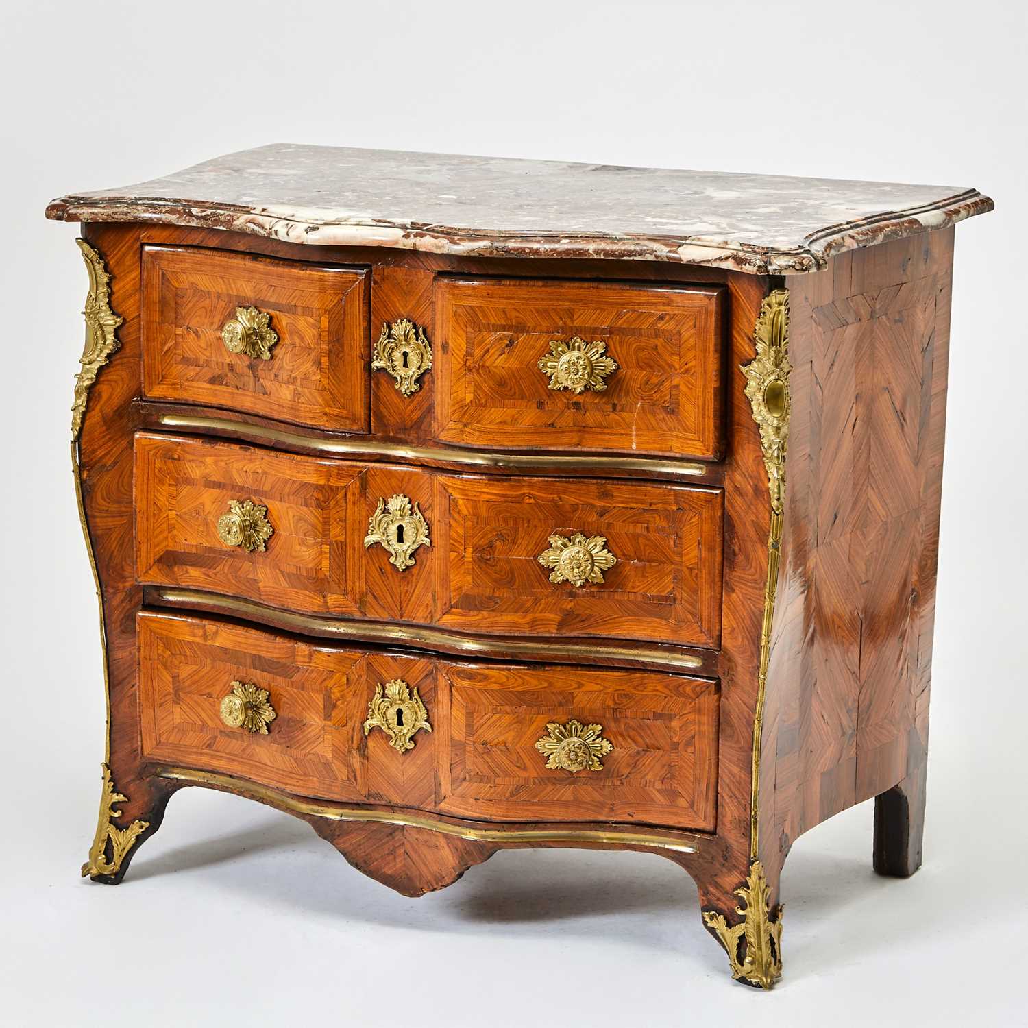 Lot 464 - Early Louis XV Ormolu-Mounted Kingwood Commode en Arbalète