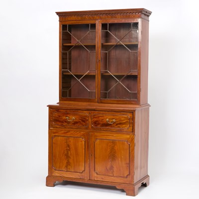 Lot 559 - George III Mahogany Butler’s Secretary Bookcase