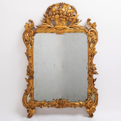 Lot 467 - Louis XV Provincial Carved Giltwood Mirror