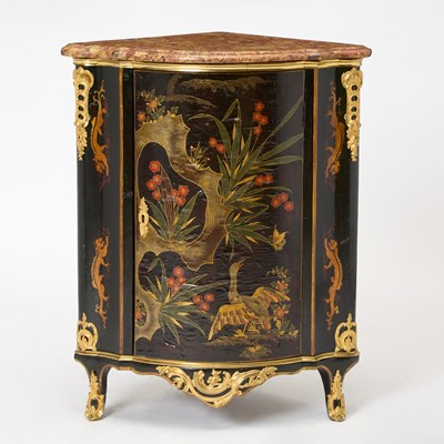 Lot Louis XV Ormolu-Mounted Chinese Lacquer Encoignure