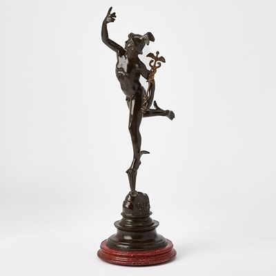 Lot 635 - Italian Patinated Bronze Figure of Mercury