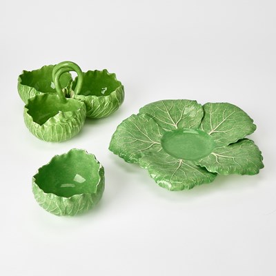 Lot 607 - Dodie Thayer Bowl and Plate with a Triple Compartment Nut Dish