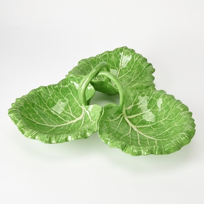 Lot 608 - Large Dodie Thayer Triple Compartment Leaf Dish