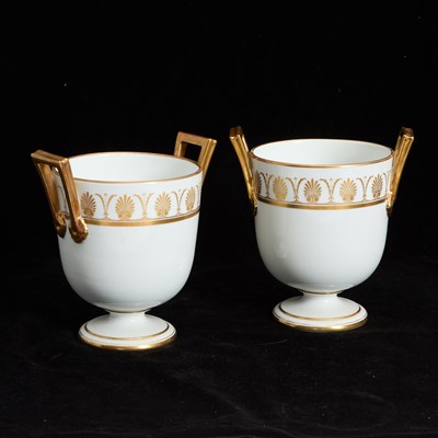 Lot 237 - Pair of Richard Ginori Porcelain Cachepots
