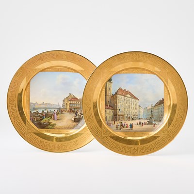 Lot 677 - Pair of Vienna Porcelain Soup Plates