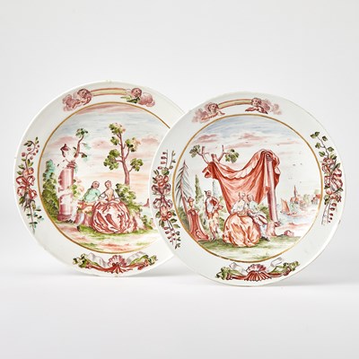 Lot 675 - Two Meissen (Hausmaler) Porcelain Plates