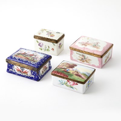 Lot 553 - Group of Four Porcelain and Enameled Boxes
