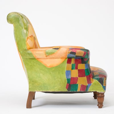 Lot 386 - Edith Simon Oil and Graphite on Canvas Upholstered "Rudolph Nureyev" Armchair