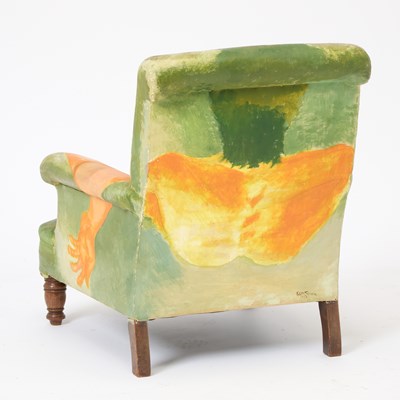 Lot 386 - Edith Simon Oil and Graphite on Canvas Upholstered "Rudolph Nureyev" Armchair