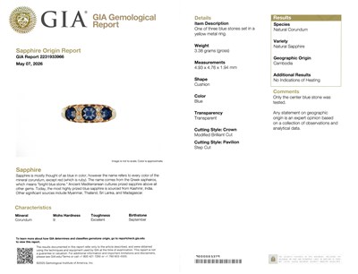 Lot 1071 - Antique Gold, Sapphire and Diamond Ring