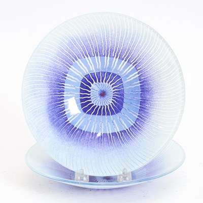 Lot 258 - Pair of Maurice Heaton Glass Chargers