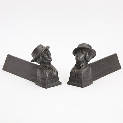 Lot 264 - Pair of Cast Iron Andirons