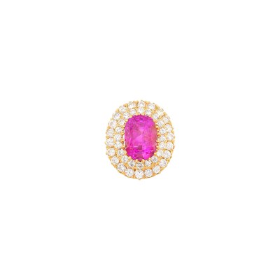 Lot 69 - Gold, Pink Sapphire and Diamond Ring