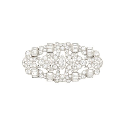 Lot 1207 - Platinum and Diamond Brooch