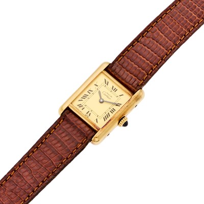 Lot 2279 - Must de Cartier Gilt-Silver Wristwatch