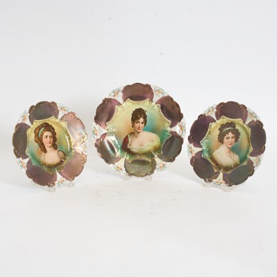 Lot 335 - Group of Three Prussian Porcelain Portrait Plates