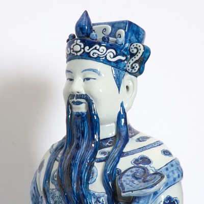 Lot 36 - Three Blue and White Ceramic Figures