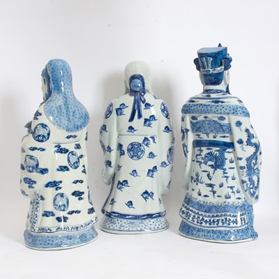 Lot 36 - Three Blue and White Ceramic Figures