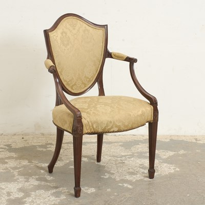 Lot 373 - Shield-Back Upholstered Armchair
