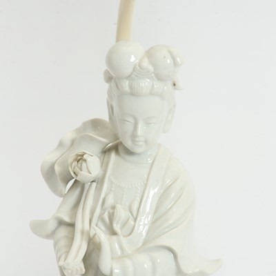 Lot 48 - Pair of Blanc de Chine Figural Lamps