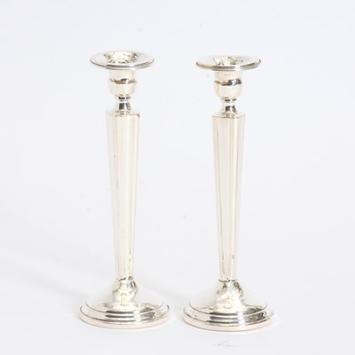 Lot 296 - Pair of Weighted Sterling Silver Candlesticks